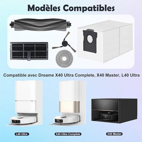 Kit accessoires pour Dreame X40 Ultra Complete / X40 Master / L40 Ultra/Mova P50 Pro Ultra Robot Aspirateur, 1 Brosse Principale, (1/3)