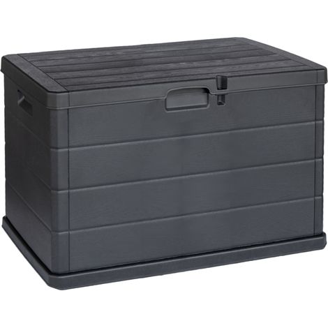 Baule Beta 170L in Resina Antracite - 76x55x52cm - Contenitore Multiuso da Esterno e Interno (1/5)