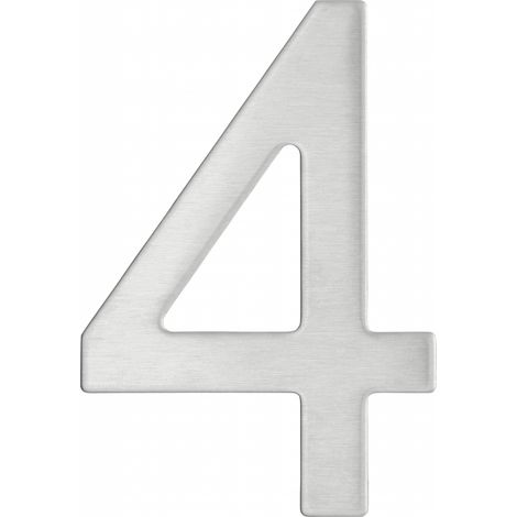 Numero 4 adesivo in acciaio inox, altezza 76 mm – THIRARD