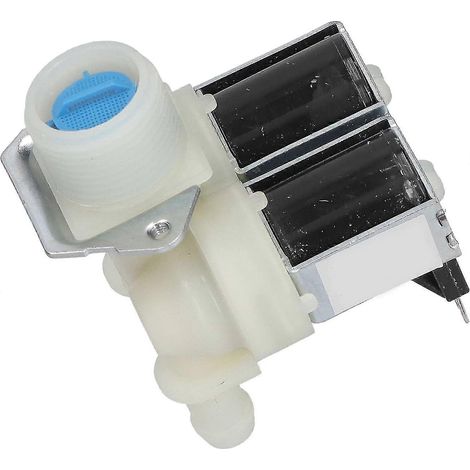 Électrovanne d'arrivée d'eau, électrovanne de remplacement universelle AC220V-240V à double tête pour machines à laver automatiques (1/5)