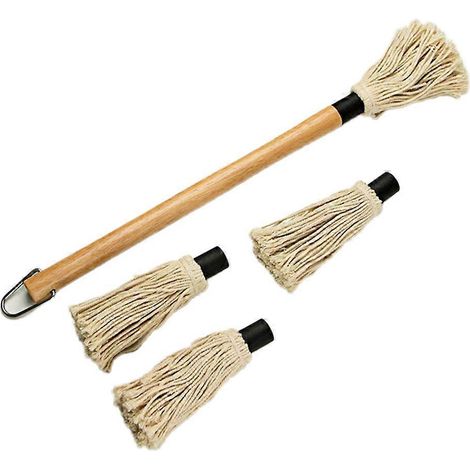 Pinceau de barbecue professionnel 46 cm avec manche en bois et poils en caoutchouc pour badigeonner (1/4)