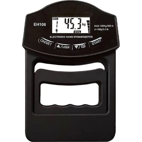 Jauge de force manuelle numérique, 120 kg, dynamomètre à main rechargeable, force de préhension électronique, avec écran LCD, pour le sport, la maison, l'école, noir (1/2)