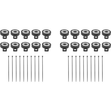 Geeignet für 20 magnetische Nylon-Kabelclips mit Stabilisierungsfuß und Reißverschluss, schwarz