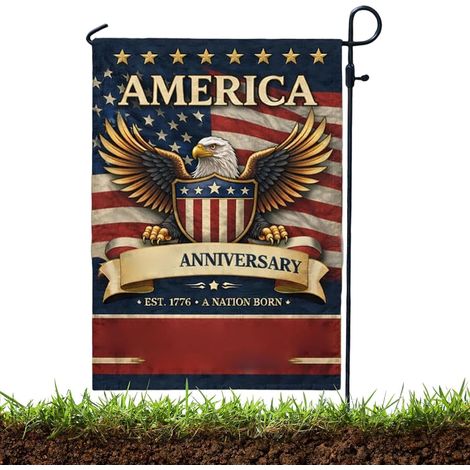 Patriotic Flag Double Sided Independence Day Banner Outdoor