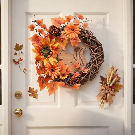 Natural Autumn Squirrel Wreath (1/2)
