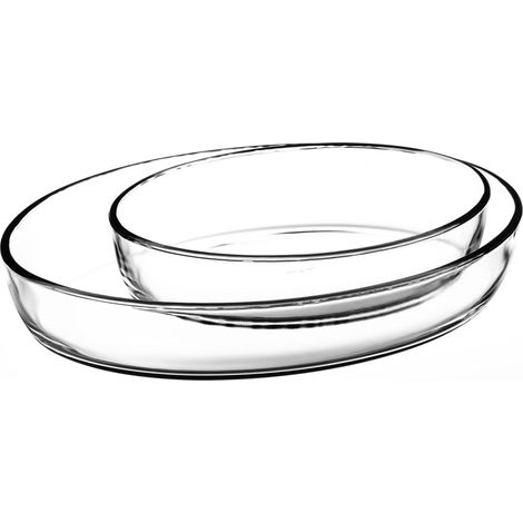 Lot de 2 plats à four ovale en verre 26cm et 35cm (1/5)