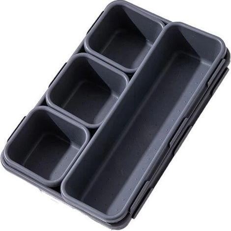 Ensemble de 8 tiroirs de rangement pour bureau/maison/cuisine, gris foncé (1/5)