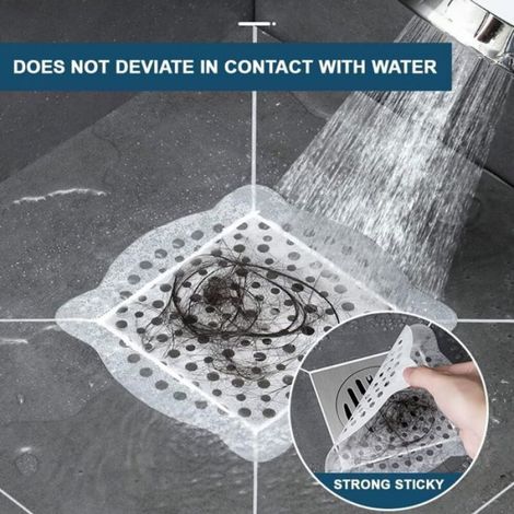 Filtre Cheveux - Autocollant Jetable Pour Siphon Sol De Douche - 10 Cm - Bleu - 60 Pièces (1/5)
