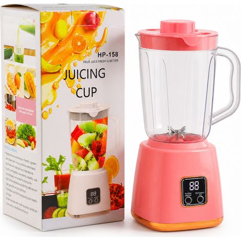 Blender Portable Rechargeable USB HP-158, Gobelet à Jus avec Poignée, Rose (1/5)