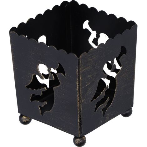 2 Pièces Porte-Bougies Noir en Fer Premium - Design Simple et Unique, Stable et Sécurisé pour Table et Cheminée - Support Bougie Ange Noir (1/5)