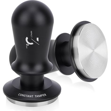 Tamper à café 53 mm compatible avec porte-filtre de 53 mm/53,3 mm/54 mm – Tamper à ressort de 13,6 kg avec base plate en acier inoxydable 304, poignée en aluminium (1/5)