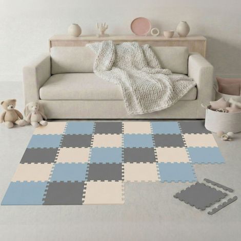 27 Teile Spielmatte Baby Puzzlematte 30x30 Krabbelmatte Bodenmatte Kinderzimmer