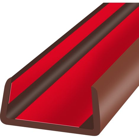 Bordure de Bord en Caoutchouc, Bande autocollante Flexible en Forme de U, Protection de Bord en U de 50 mm, Protection de Bord pour Bois, Meubles, Longueur 6 m, Marron (1/5)