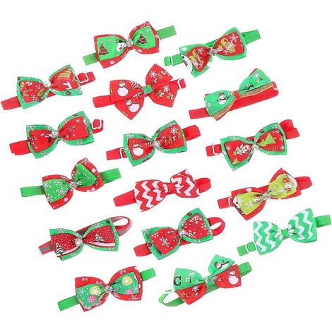 32 piezas de lazos navideños para mascotas, collares para perros y gatos, accesorios de aseo. (1/5)