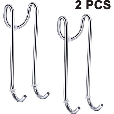 Ganci per doccia, non necessitano di foratura, set da 2 con cuscinetti in gomma, adatti come portasciugamani su pareti in vetro della doccia e come supporti per tergicristalli.
