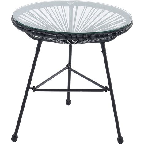 Table de jardin en fils de résine tressés - Noir - ALIOS III de MYLIA