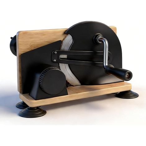 Coupe-pain manuel pour pain maison, épaisseur réglable de 5 à 15mm, coupe-pain pour pain au levain, coupe-pain pliable, coupe-pain à manivelle (Noir)