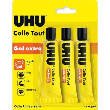 Tube Kleber Tout Gel Extra 31 G/ml Packung zu 3 - Uhu