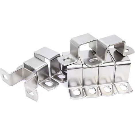 8 Pièces Colliers De Serrage Carrés 40x40 mm Supports de Connecteur en Forme de U Collier Serrage Carre en Acier Inoxydable 304, Vis non fournies (1/5)