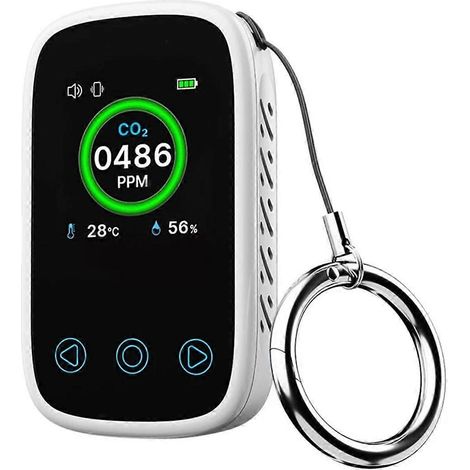 Testeur de qualité de l'air 1 en 1 : mesure du CO2, de la température et de l'humidité, écran LCD, capteur NDIR, détecteur de dioxyde de carbone et alarme vocale. (1/4)