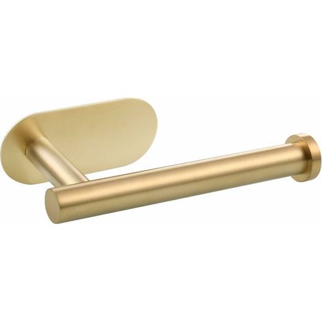 Self-adhesive toilet paper holder, wall-mounted, made of 304 stainless steel, gold (1/5)