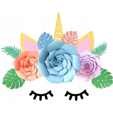 Décoration murale en papier licorne à faire soi-même (PB&C) (1/2)