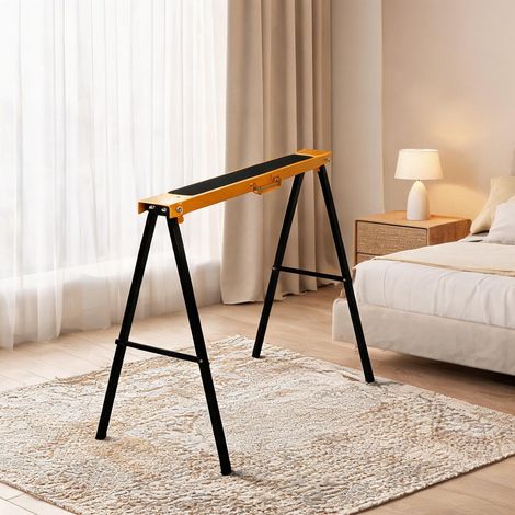 Chevalet de sciage pliable en acier orange capacité 125 kg (1/5)