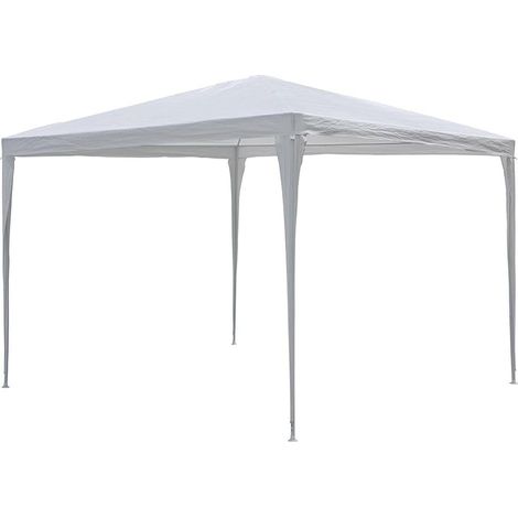 Gazebo Giardino 3x3 mt in Metallo Telo Impermeabile Bianco Terrazzo Stand Fiera (1/5)