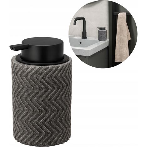 Dispenser di sapone liquido, in plastica grigia, 8,5x13,8 cm, 450 ml, 1 pz. (1/3)