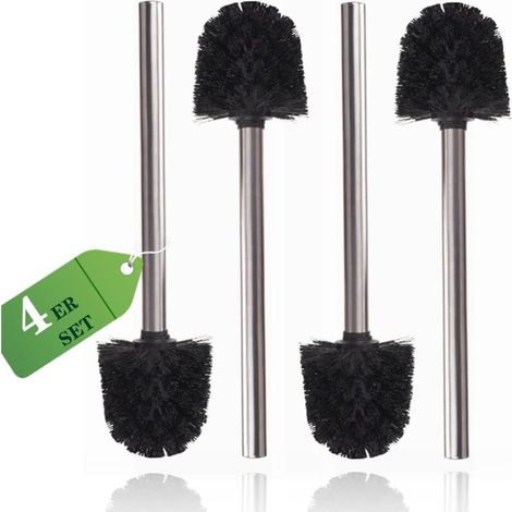 Brosse de Toilette. Brosse de Toilette avec nettoyant pour Bords. Brosse de Toilette améliorée. Brosse de Toilette incurvée. Long Manche (4 pièces (Noir)) (1/5)