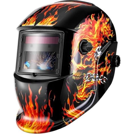Masque de soudage crâne à mise au point variable sombre avec filtre LCD à assombrissement automatique pour soudeur ARC TIG MIG Grind (1/5)