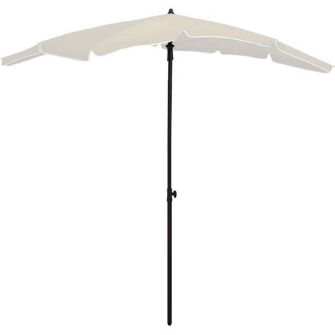 Sonnenschirm mit Mast 200x130 cm Sandfarbe