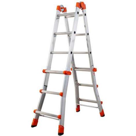Escalera telescópica multifunción de aluminio PEPPina EN131 (3+4 peldaños) GIERRE