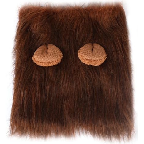 Lion Mane - Halloween Pet Wig With Tail - For Dogs And Cats - Brown - Polyester - One Piece Set (1/5)