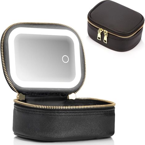 Petite trousse de maquillage avec miroir LED ET, Noir , Moderne (1/5)