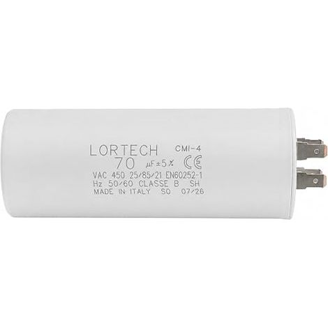Condensador Permanente 70 µF - Bombas, Compresores y Motores - Ø 50mm x 119 mm - fondo plano (1/4)