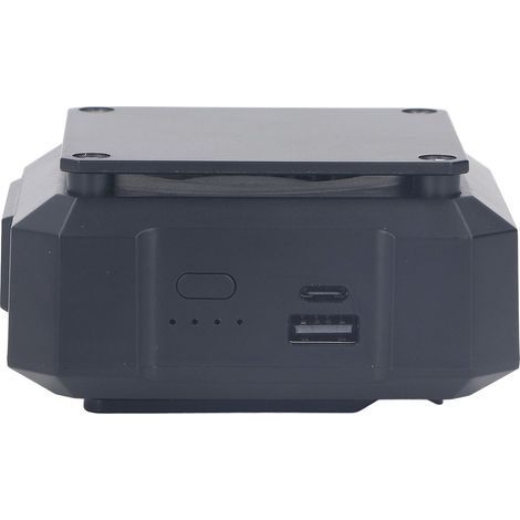 Mini-USB-wiederaufladbarer Gürtelventilator, 4000 mAh Akku, starke Belüftung, 3 Geschwindigkeitsstufen, doppelter Einsatz, tragbar, ideal für Arbeit und Wandern (schwarz). (1/5)