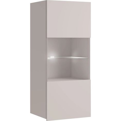 Armario de pared Remus I, Cachemira, 117x45cm, Número de puertas: 132cm, Aglomerado laminado, Vidrio templado, LED