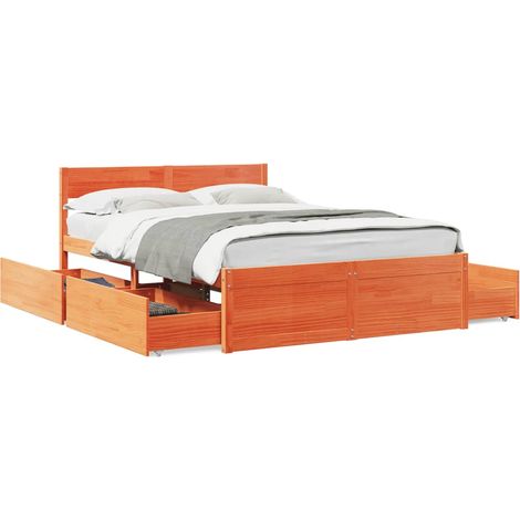 Maison Exclusive - Letto senza Materasso Marrone Cera 135x190 cm in Legno di Pino
