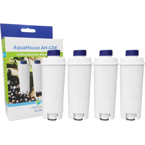 Lot de 4 filtres de rechange AH-CDE compatibles avec cartouche de filtre à eau Delonghi DLSC002, SER3017, 5513292811 - Pour machine à café (1/5)