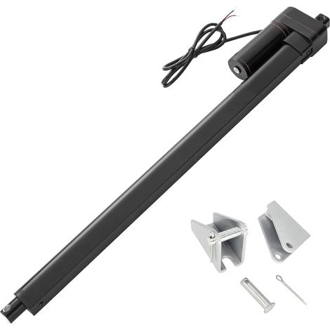 Course 600 mm - 3000 N - Étanche IP65 - Entraînement linéaire 12 V - Moteur linéaire 5 mm/s - Avec étriers de montage pour porte, armoire, ouvre-fenêtre, ouvre-porte, domotique (1/5)