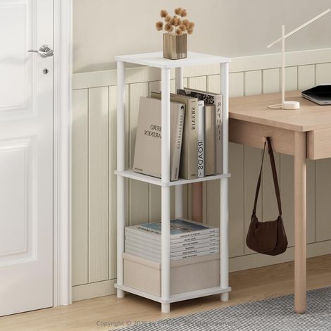 Ensemble De 2 Étagères Empilables, Faciles À Monter, 34 X 34 X 51 Cm, pour Salon, Chambre Ou Bureau, Blanc. (1/5)