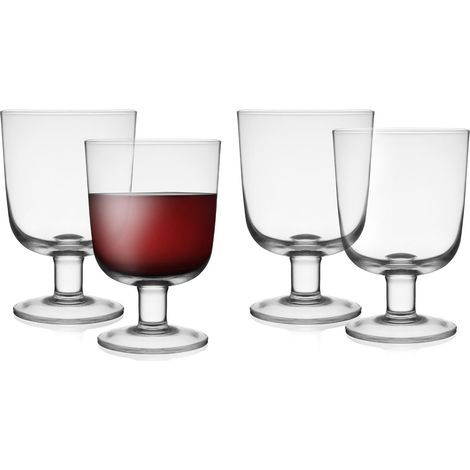 Juego de 4 copas de vino y agua de cristal de 400 ml Liquid duka (1/2)