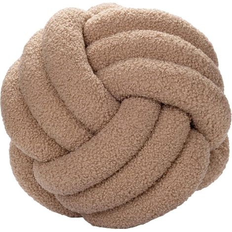 oreiller Boule De Noeud Kaki, Oreiller De Balle Noue Coussin De Canap En Velours D'agneau Tiss La Main Ultra Doux Coussin De Compagnie Oreiller (1/5)