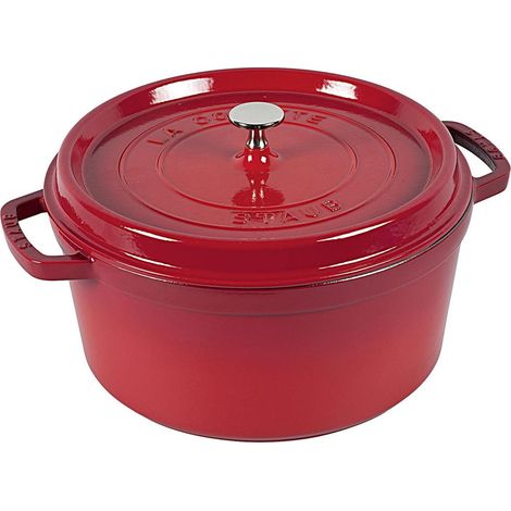 STAUB Cocotte, 28 cm Kirsch-Rot rund Gusseisen (40509-852-0) (1/4)