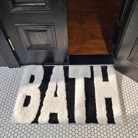 Tapis de salle de bain - lavable, aspirateur, décoratif rectangulaire tapis de salle de bain - salle de bain - 40 x 60 cm floor (1/4)