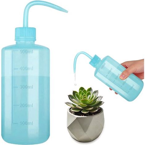 Regadera de 500 ml，Botella de plástico exprimible，Apta para suculentas，plantas artificiales de interior y plantas pequeñas en maceta，21 x 7 cm (1/5)