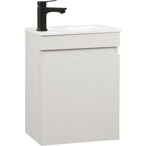 Kometmöbel Gäste-WC Waschtisch Set 40 cm Vormontiert Klein Waschbecken mit Unterschrank (Kaschmir 40cm, Ohne Wasserhahn) (1/5)