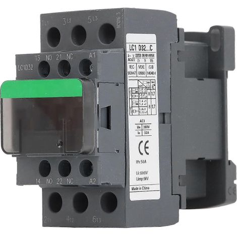 32A 380V Wechselstrom-Schütz, PC-Gehäuse, Kupferspule, Kontakte aus Silberlegierung, robustes Lager, elektrischer Schütz 1 (1/4)