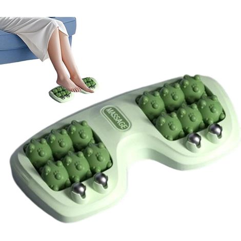 Doppio rullo per massaggio ai piedi, digitopressione e riflessologia per fascite plantare, sollievo dallo stress e miglioramento della circolazione, per casa e ufficio (vegetale) (1/5)
